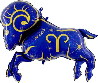 Produktbild von Shape Folienballon "Sternzeichen Widder" Blau