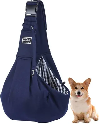 Produktbild von Pet Welpen Träger Tasche Katzen Outdoor Reise Hund U-bahn Bus Schulter Crossbody-tasche Baumwolle Komfort Einzel Sling Handtasche Tote Beutel, colour, Dunkelblau