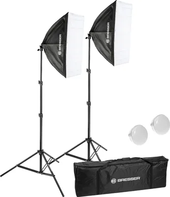 Produktbild von Bresser BR 225B LED Tageslicht Set mit 2 Softboxen 50 x 70 cm Studio