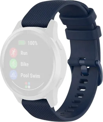 Immagine prodotto di Bracciale in silicone – compatibile con Garmin Venu / Venu SQ / SQ 2 / Venu 2 Plus / Vivomove / 3 / Style / Vivoactive 3 / Vivoactive 5 / Forerunner 55 / 165 / 245 / 645 – blu scuro