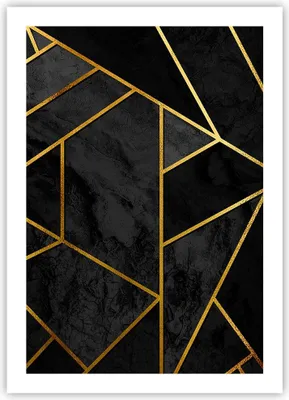 Produktbild von Poster - Poster ohne Rahmen - Abstraktion Gold Schwarz - 50x70 cm - Wand Bild - Wanddeko - Wandbilder - Kunstposter - Wandposter - Bilder - Kunstdruck - Wanddekoration - Wandbild - P2XPA50x70-4358