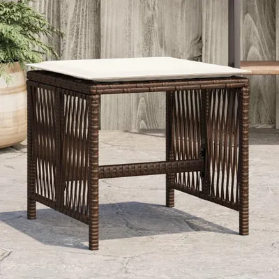 Produktbild von Möbel Gartenhocker mit Kissen 4 Stk. Braun 41x41x36 cm Poly Rattan - Gartenhocker 365058