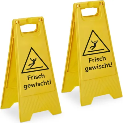 Immagine prodotto di Cartelli per pavimenti bagnati, confezione da 2, pieghevoli, bifacciali