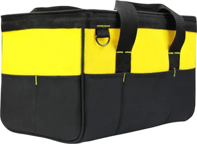 Obrázek produktu pro Víceúčelová taška na nářadí Oxford Fabric Wide Mouth Zipper Bag Multifunction Utility Bag with Carrying Handle 600D Oxford Cloth Tool Tote