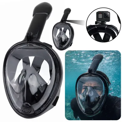Productafbeelding van Volgelaatssnorkelduikmasker met anticondenssysteem Zwart L/xl