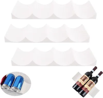 Produktbild von Famanu Weinregal für Kühlschrank - 3 Stück - Weiß