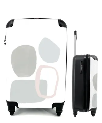 Produktbild von MuchoWow® Koffer Handgepäck Trolley Rollkoffer Kleine Reisekoffer mit 4 Rollen - Linienkunst - Abstrakt - Pastell - Cabin Size < 55x40x23 cm & 55x40x20 cm - Fotokoffer - Kabinenkoffer - Boardgepäck - Reise-Box - Reisekoffer - Reisegepäck - Koffer mit Bild - Trolley für Kinder