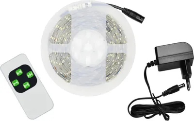 Productafbeelding van Flexibele led-strip (3 meter, wit licht) met adapter en afstandsbediening