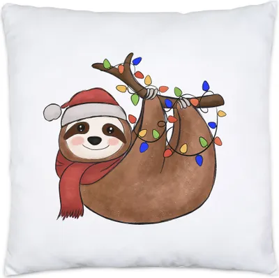 Produktbild von Weihnachts-Faultier Kissen Inkl Füllung Geschenkidee Faultier-Fans Sloth Süßes Motiv für Weihnachten für Familie Freunde