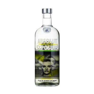 Produktbild von Absolut Vodka 1L Exposure 2 - Limited Edition 2013 – Künstlerischer Wodka mit Honigmelone & Zitronengras, Sammlerflasche mit Lydia Hearst Design