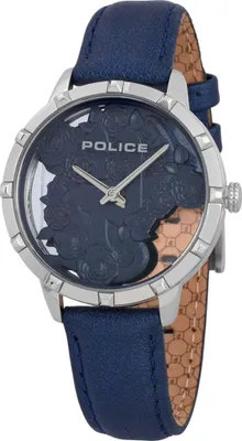 Produktbild von Police Damen Armbanduhr Lederband blau PL16041MS.03