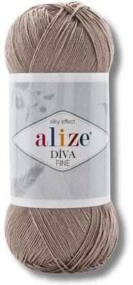 Imagen del producto de Alize 1x 100g Diva Fine Wolle, color sólido, ideal para tejer a crochet o a dos agujas (color marrón claro - 167)