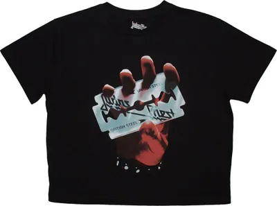Obrázek produktu pro Judas Priest - Krátký top "British Steel" pro ženy RO14124 (L) (Black)