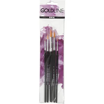 Produktbild von Creativ Company Gold Line runde Pinselset zum Malen - 5 Stück