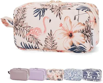 Image de Petite trousse de maquillage beige pour femme