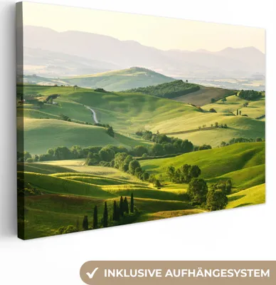 Obrázok produktu pre MuchoWow® - Plátno - Príroda - Toskánsko - Zelená - Krajina, nástenný obraz, nástenné dekorácie obrazy obývacia izba, 60x40cm