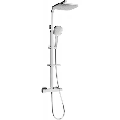 Obrázek produktu pro Mexen CQ33 odkrytý sprchový set s dešťovou sprchovou hlavicí a termostatickou sprchovou baterií, Chromovaná - 772503395-00