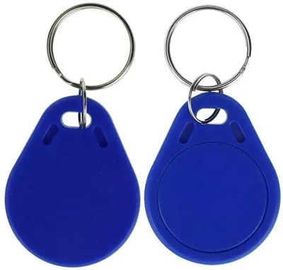 Zdjęcie produktu dla Klucze RFID 13.56 MHz - niebieskie breloczki - 100 sztuk - system kontroli dostępu