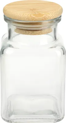 Produktbild von Schramm® Gewürzgläser 150 ml quadratisch 5,5 x 5,5 x 10 cm mit Bambus Verschluss inkl. Etiketten wählbar 6, 12 oder 24 Stück Aufbewahrungsgläser, Größe:12 Stück
