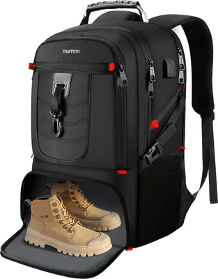 Produktbild von 18,4 Zoll Laptoprucksack mit Schuhfach - Leichter Rucksack für Wandern und Camping