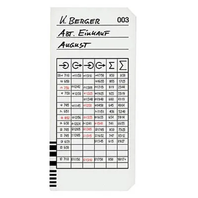 Image de BÜRK MOBATIME B01820400400 Stempelkarte Typ 2-5 F.K975