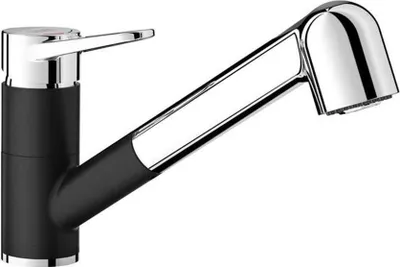 Obrázok produktu pre Blanco Wega S - Drezová batéria s výsuvnou spŕškou, čierna/chróm 526428