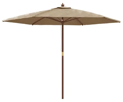Produktbild von vidaXL Sonnenschirm mit Holzmast Taupe 299x240 cm