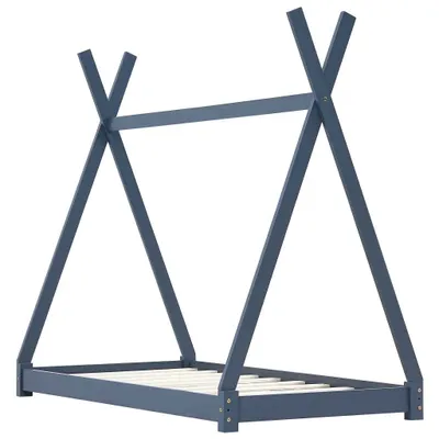 Image de vidaXL Sommier de lit pour enfants Gris Pin massif 80 x 160 cm