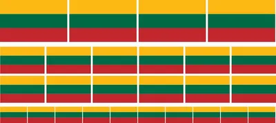 Produktbild von Mini Aufkleber Set - Pack glatt - 4x 51x31mm+ 12x 33x20mm + 10x 20x12mm- selbstklebender Sticker - Litauen - Flagge / Banner / Standarte fürs Auto, Büro, zu Hause und die Schule - Set of 26