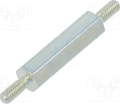 Immagine prodotto di 10 distanziatori con filettatura da 15 mm, esagonali, filetto esterno M2; 421X15 elementi di distanziamento