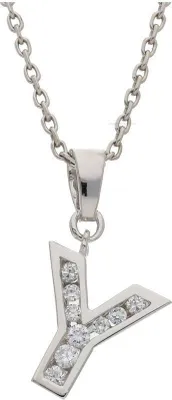 Produktbild von JuwelmaLux Anhänger Buchstabe Y 925/000 Sterling Silber synth. Zirkonia JL10-02-2152