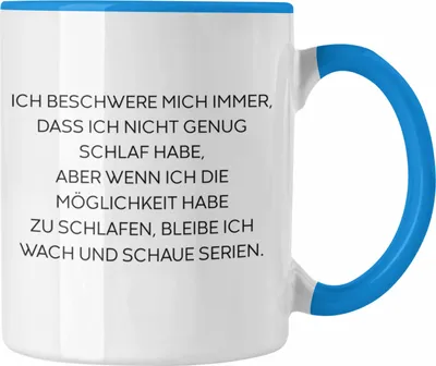 Produktbild von Trendation - Lustige Tasse mit Spruch für Frauen Männer Arbeit Büro Lustig Tassen Becher mit Sprüchen Kollegin Geschenk Sarkasmus Schlafen (Blau)