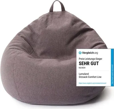 Produktbild von LUMALAND Comfort Line Sitzsack XL, 250 L - bequemer Sofa Sessel - ideal zum Pouf
