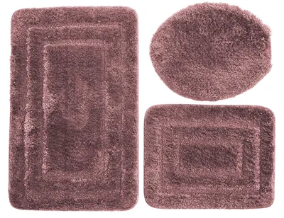 Obrázok produktu pre Podložka do kúpeľne, protišmyková, mäkká, fialová, ALOR, 3-dielna sada: 50x80 cm + 50x40 cm + podložka