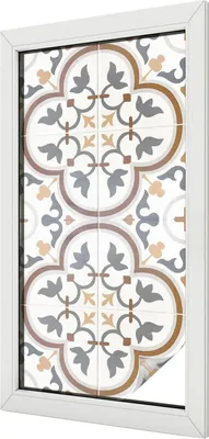Produktbild von Buntglas Fensterfolie – 100x50 cm – Stained-Glass Design – blickdichte dekorative Sichtschutzfolie – selbstklebend, UV-Schutz – Fliesenornamente