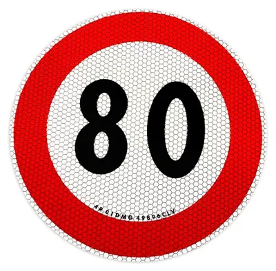 Obrázok produktu pre 4R Quattroerre.it 1545/80 Samolepiaca tabuľka s obmedzením rýchlosti 80 km/h, EÚ
