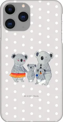 Produktbild von Mr. & Mrs. Panda Iphone 11 Pro Handyhülle Koala Familie - Grau Pastell - Geschenk, Kinder, Premium Kunststoff, Handy Case, Mama, Muttertag, Family