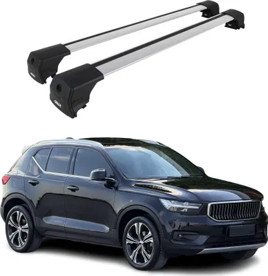 Image de Barres De Toit Transversales pour Volvo XC40 2018-2023 Aluminium Gris ABE