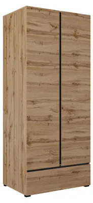 Produktbild von Garderobenschrank Kaunas Kleiderschrank 2-türig weiß 89x59,5x210cmEiche Wotan