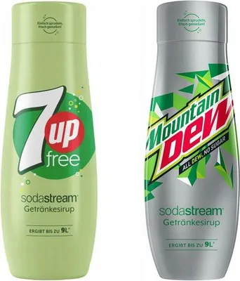 Produktbild von Sirup für SodaStream Mountain Dew zero, 7UP Free, 440ml, 2 Stück