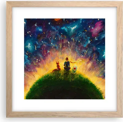 Produktbild von Gerahmtes Poster - Rahmen in heller Eiche - Mann Natur - 30x30 cm - Wand Bild - Wanddeko - Wandbilder - Kunstposter - Wandposter - Bilderrahmen - Bilder - Kunstdruck - Wandbild - P2NAC30x30-3510