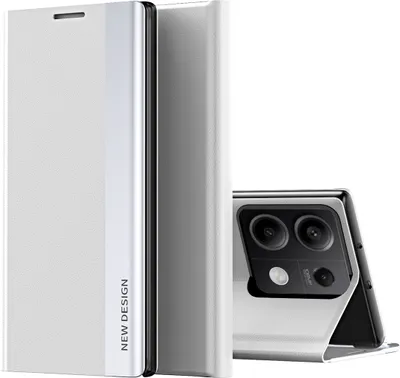 Produktbild von Hülle für Xiaomi Redmi Note 13 4G Leder PolyurethanKlapphülle Schutzhülle mit Standfunktion Weiß