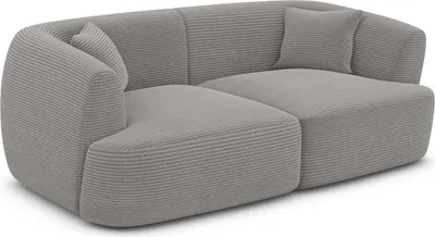 Produktbild von Cord 2-Sitzer Couch Elvira Hellgrau