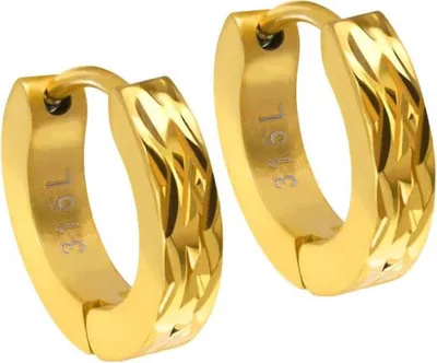 Produktbild von Creolen aus Chirurgenstahl, goldfarben/roségoldfarben/schwarz/silberfarben, 1mm Stabstärke, 9mm Ø, 3mm Breite, PVD-beschichtet