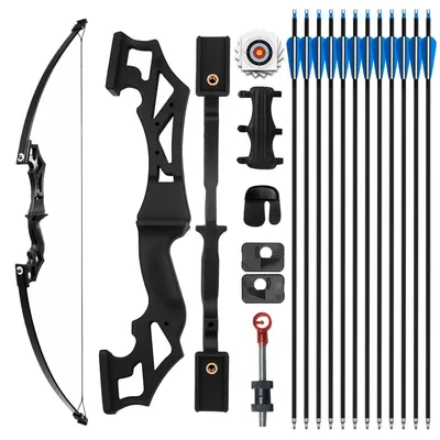 Produktbild von Recurvebogen-Set 30 lbs mit Nylon-Griff und Zubehör für Bogenschießen