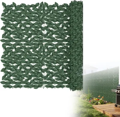 Image de LZQ Brindille artificielle pare-vue 100 x 900 cm, protection pour balcon et jardin, résistante aux UV, aux intempéries, flexible et extensible, haie verte