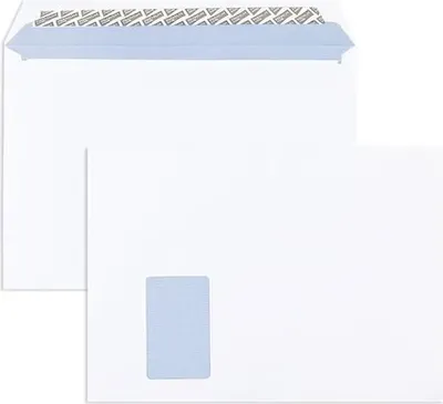 Produktbild von Briefumschläge C4 120g/qm haftklebend Fenster VE=250 Stück weiß