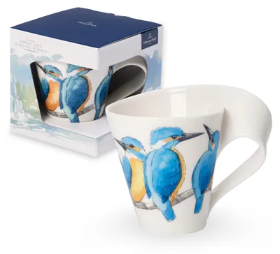 Produktbild von Villeroy & Boch – NewWave Caffè Kaffeebecher Eisvogel mit Henkel, Spülmaschinenf