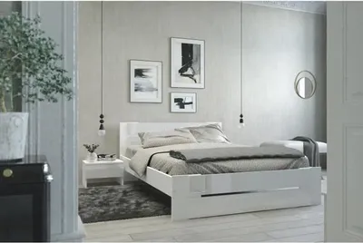 Produktbild von Bett, PARISOT EDEN, 140 x 190 cm, Weiß und Weiß Glänzend, Modern,  France