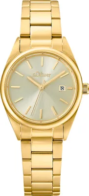 Produktbild von s.Oliver 2033532 Uhr Damenuhr Edelstahl Datum gold